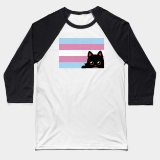 Peeking Cat Trans Flag by Tobe Fonseca Baseball T-Shirt